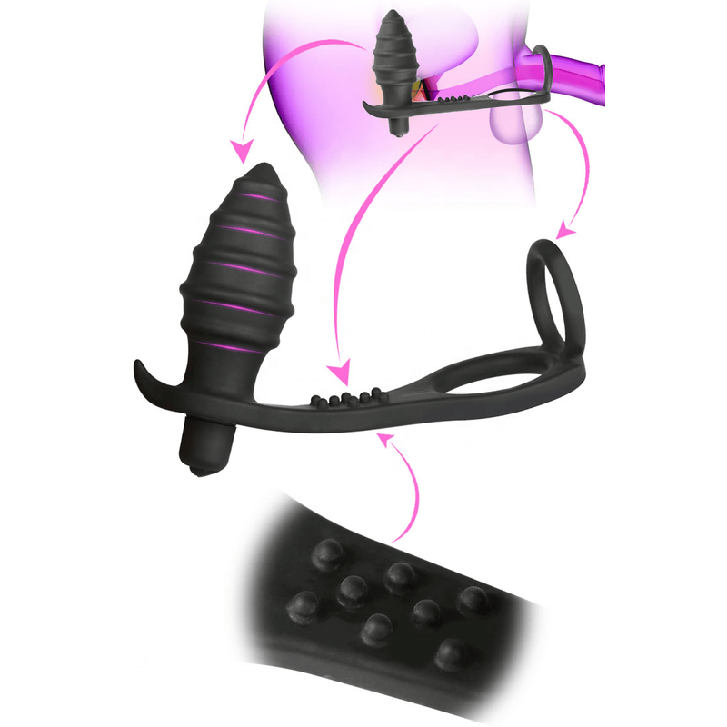 Plug Anal Vibrant & Anneau Double - Blue Junker | Stimulation Interne & Massage du Périnée Blue Junker Sensations plus