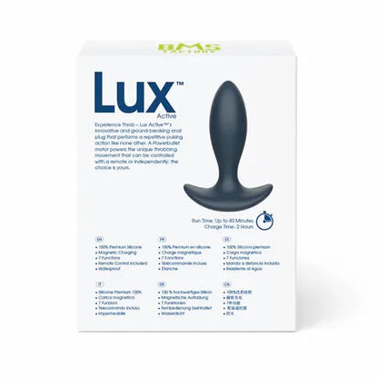 Plug Anal Vibrant - LUX active Throb | Massage Pulsé, 7 Fonctions & Contrôle à Distance LUX active Sensations plus