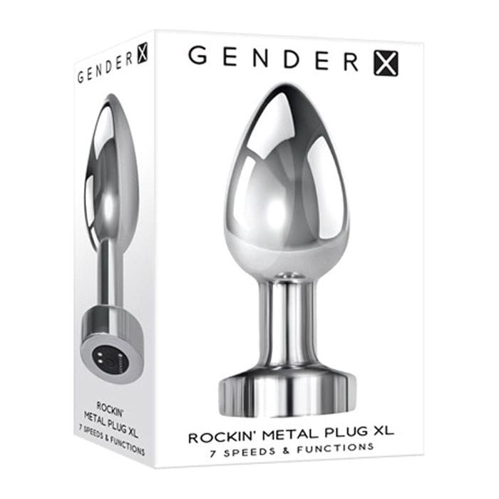 Rechargeable Vibrating Anal Plug - Gender X - Rockin Metal Plug XL Sil Sensations Plus Rechargeable Vibrating Anal Plug - Gender X - Rockin Metal Plug XL Sil Sensations Plus
