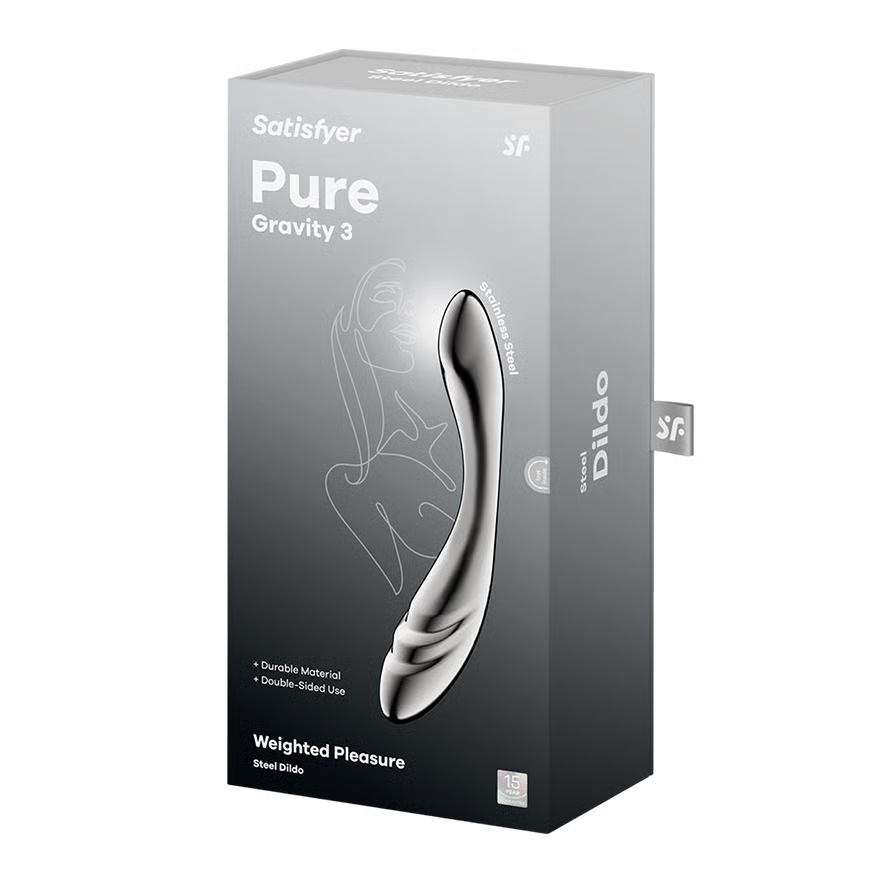 Dildo en Acier Inoxydable - Satisfyer Pure Gravity 3 | Point-G, Double Texture & Massif