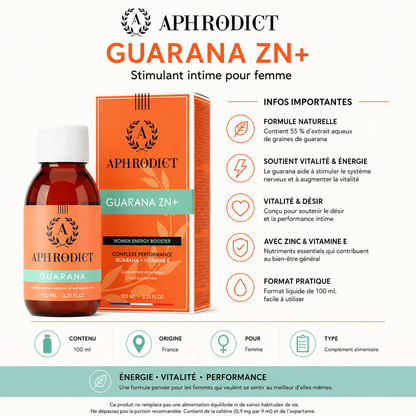 Stimulant intime pour femme - Aphrodict Guarana ZN+ | Booster d'Énergie Ruf Sensations plus