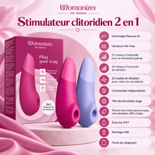 Stimulateur Clitoridien 2 en 1 - Womanizer Enhance | Pleasure Air & Vibrations Womanizer Sensations plus