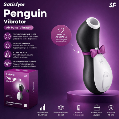 Stimulateur Clitoridien - Satisfyer Penguin | Ondes de Pression Satisfyer Sensations plus