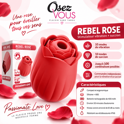Stimulateur Clitoridien Vibration & Succion - Rebel Rose | Osez-Vous Osez-Vous Sensations plus