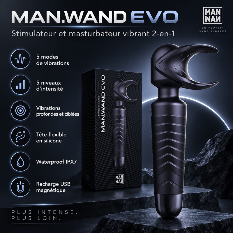 Stimulateur Vibrant pour Pénis 2-en-1 - EVO | Man.Wand Man.Wand Sensations plus