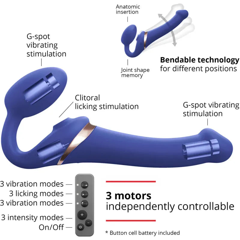 Strap-On Vibrant & Tapotements - Strap-On-Me Multi-Orgasme | Format Extra-Large Strap-on-me Sensations plus