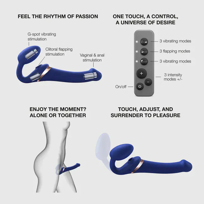 Strap-On Vibrant & Tapotements - Strap-On-Me Multi-Orgasme | Format Medium Strap-on-me Sensations plus