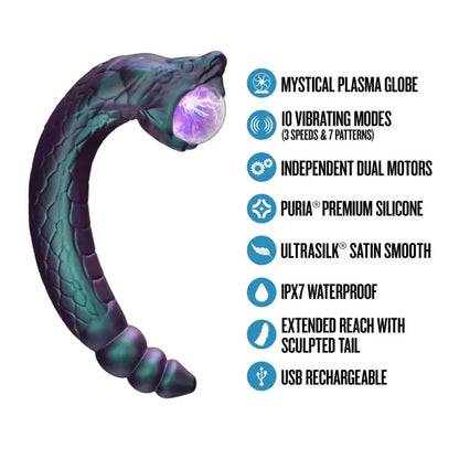 Vibrateur 2 en 1 - Temptasia Rattle Snake | Globe Plasma & Double stimulation électrisante Temptasia Sensations plus