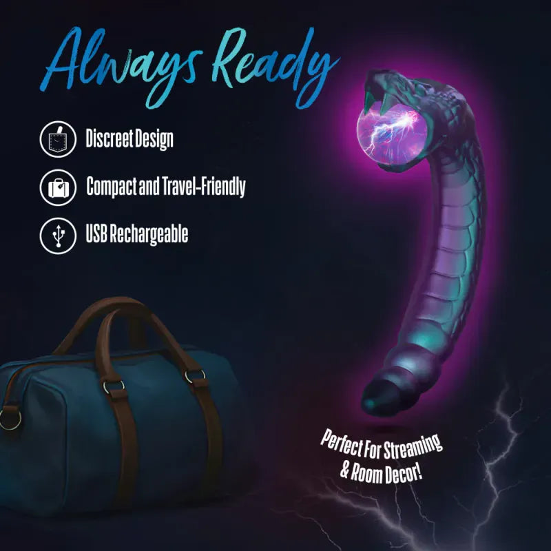 Vibrateur 2 en 1 - Temptasia Rattle Snake | Globe Plasma & Double stimulation électrisante Temptasia Sensations plus