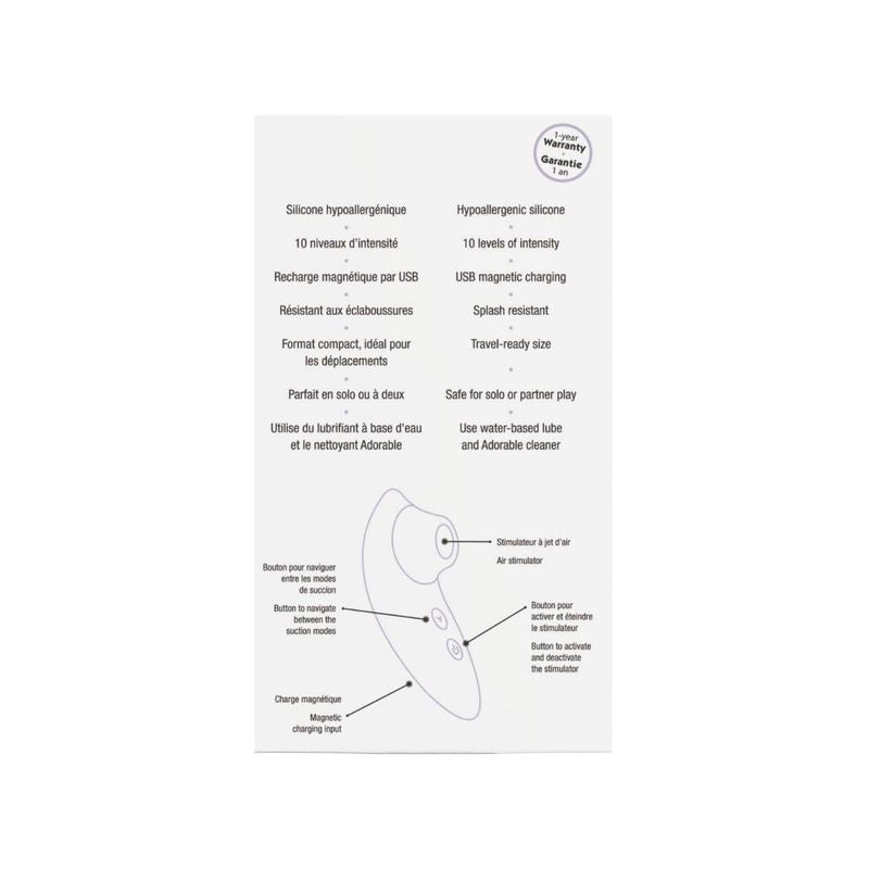 Vibrateur à Succion - Adore U Feyra | 10 Niveaux de Plaisir, Silicone Doux & Compact Adore U Sensations plus