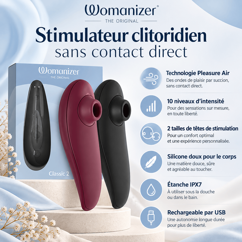 Vibrateur à Succion Clitoridien - Womanizer Classic 2 | Pleasure Air Womanizer Sensations plus