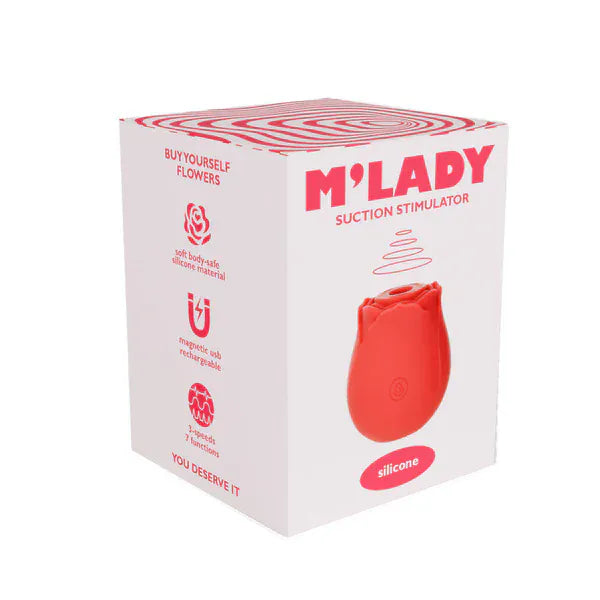 Vibrateur à Succion - Rose M’Lady | 3 vitesses & 7 modes d'Aspiration d’Air, Doux & Discret M’Lady Sensations plus