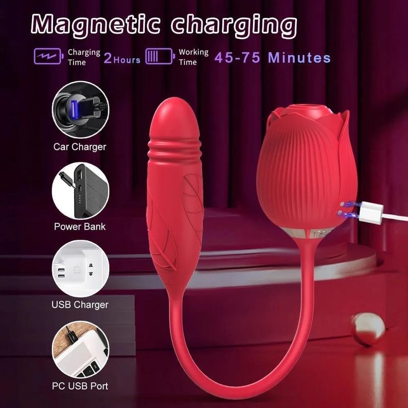 Vibrateur à Succion - Secwell - Rose Toy With Thrusting Secwell Sensations plus