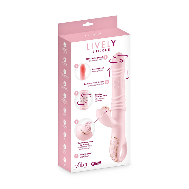 Vibrateur Double Stimulation 6 en 1 - Yoba Lively | 6 Fonctions & Multi-Orgasmes Intenses Yoba Paris Sensations plus