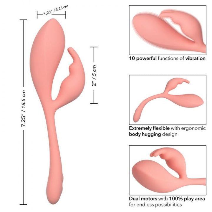 Vibrateur Double Stimulation - CalExotics - Elle Liquid Silicone Bunny Vibe CalExotics Sensations plus