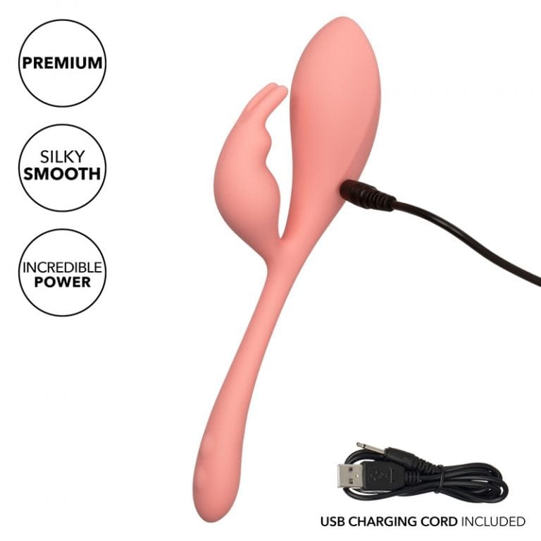 Vibrateur Double Stimulation - CalExotics - Elle Liquid Silicone Bunny Vibe CalExotics Sensations plus