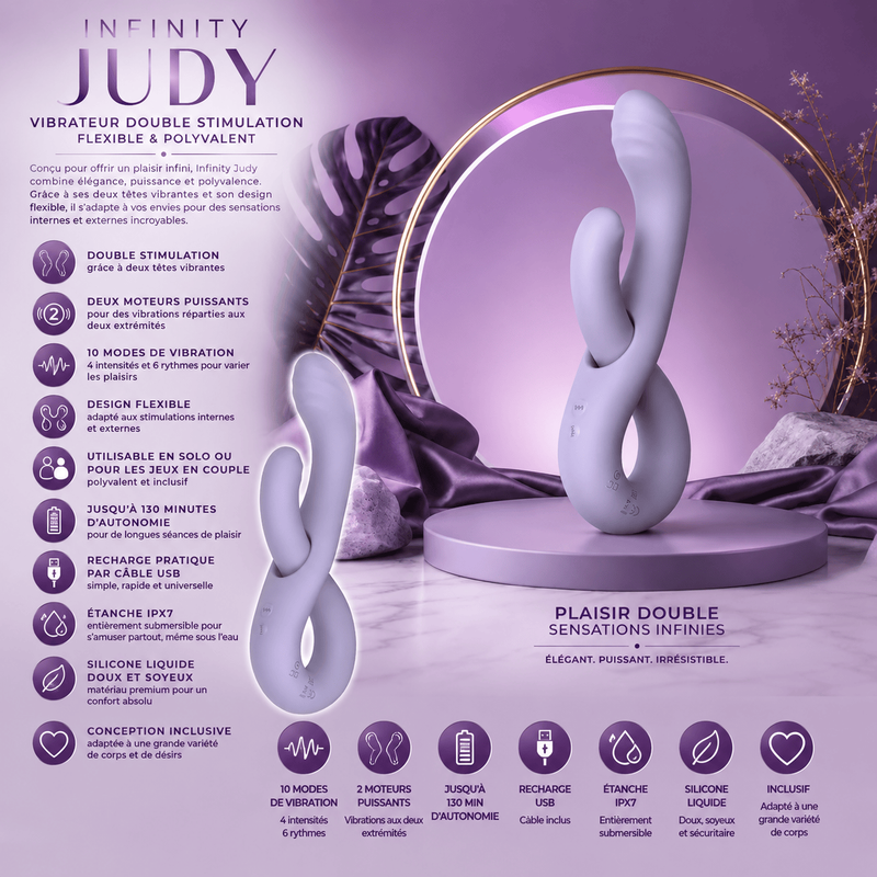 Vibrateur Double Stimulation - Infinity Judy | Flexible & Polyvalent WInYI Sensations plus