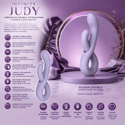 Vibrateur Double Stimulation - Infinity Judy | Flexible & Polyvalent WInYI Sensations plus