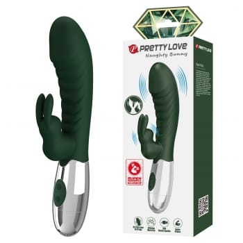 Vibrateur Double Stimulation - Pretty Love Naughty Bunny | 2 Moteurs 30 Modes Rechargeable Pretty Love Sensations plus