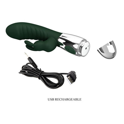 Vibrateur Double Stimulation - Pretty Love Naughty Bunny | 2 Moteurs 30 Modes Rechargeable Pretty Love Sensations plus