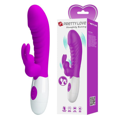 Vibrateur Double Stimulation - Pretty Love Naughty Bunny | 30 Modes, 2 Moteurs Pretty Love Sensations plus