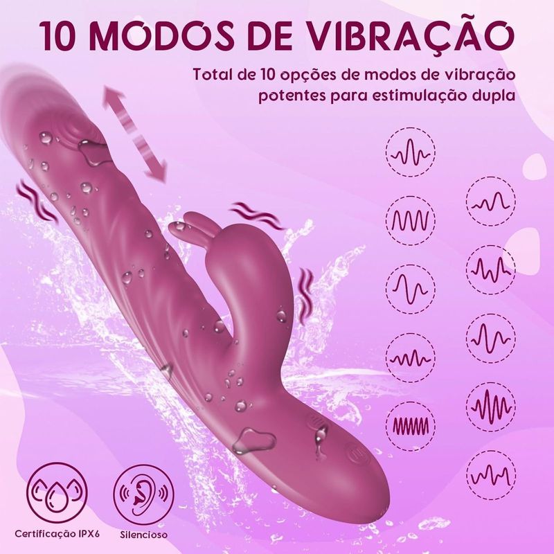 Vibrateur Double Stimulation & Va-et-Vient - Le Performant Lapin | Point G & Clitoris Secwell Sensations plus