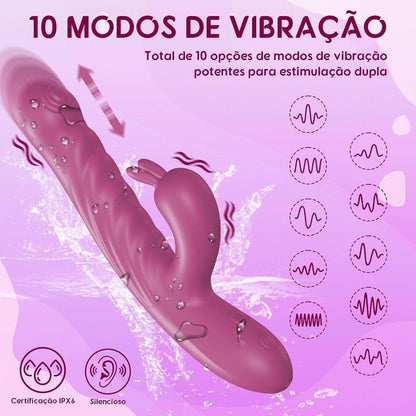 Vibrateur Double Stimulation & Va-et-Vient - Le Performant Lapin | Point G & Clitoris Secwell Sensations plus