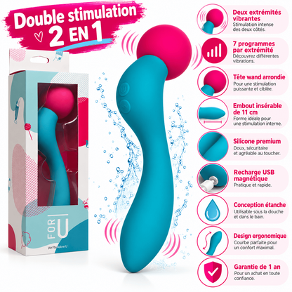 Vibrateur Double Stimulation Wand 2 en 1 -  Fruitcake | Adore U For U Adore U - For U Sensations plus