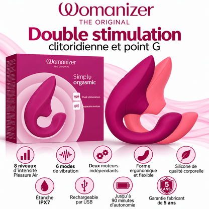 Vibrateur Double Stimulation - Womanizer Blend | Pleasure Air & Point G Womanizer Sensations plus