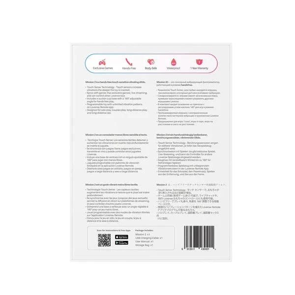 Vibrateur – Lovense Mission 2 | Dildo Tactile Contrôlé par Application Lovense Sensations plus