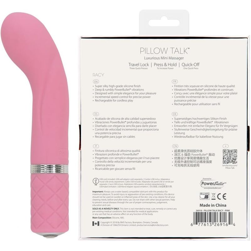 Vibrateur Point-G - Pillow Talk Racy | Orné d’un Cristal Swarovski Pillow Talk Sensations plus