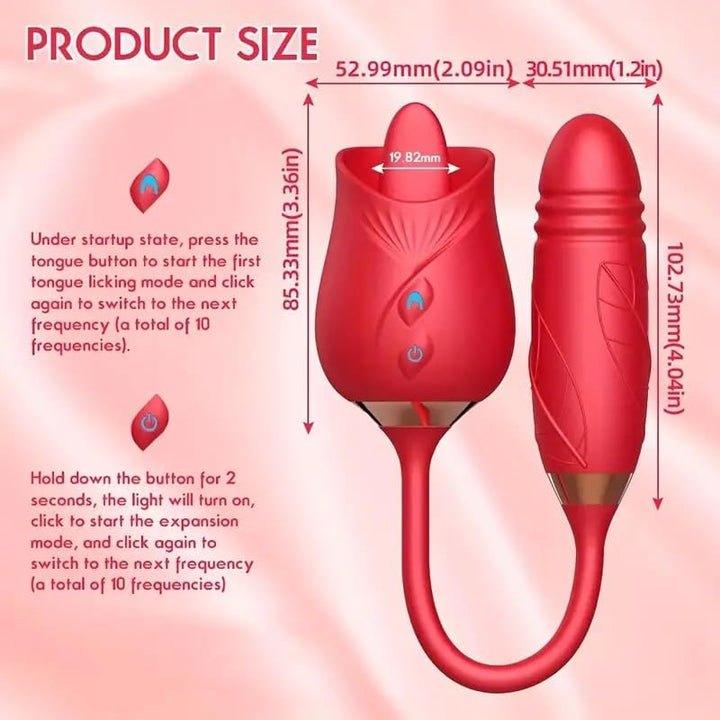 Vibrateur Pour Clitoris - Secwell - Licking Rose With Thrusting Secwell Sensations plus