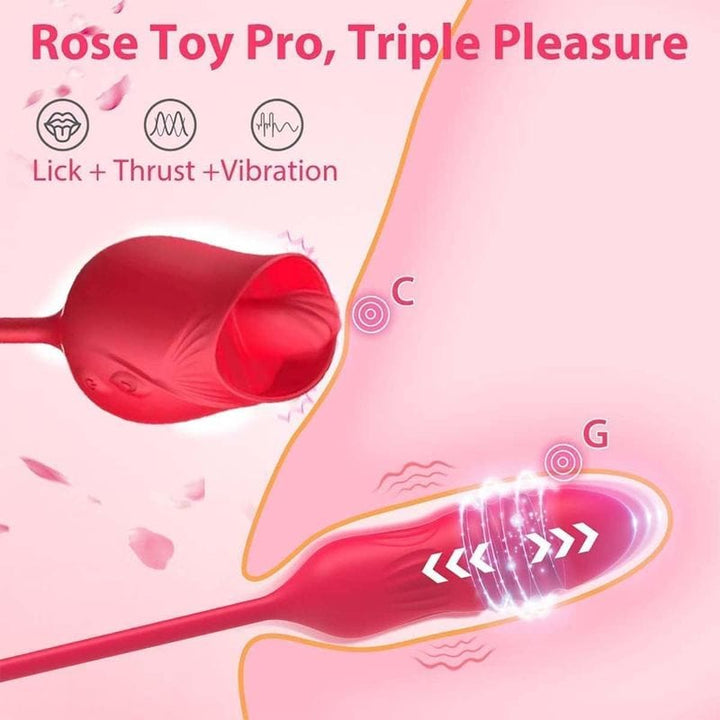 Vibrateur Pour Clitoris - Secwell - Licking Rose With Thrusting Secwell Sensations plus