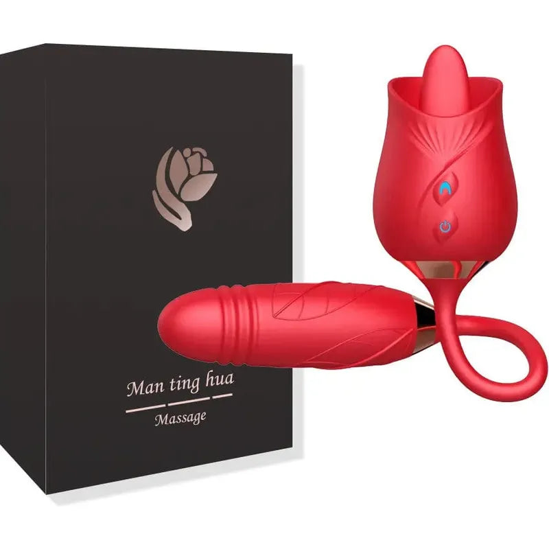 Vibrateur Pour Clitoris - Secwell - Licking Rose With Thrusting Secwell Sensations plus