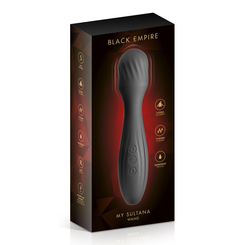Vibrateur Puissant Wand - Black Empire My Sultana | Masseur Discret 10 Vibrations 17,5 cm Sensations Plus Sensations plus