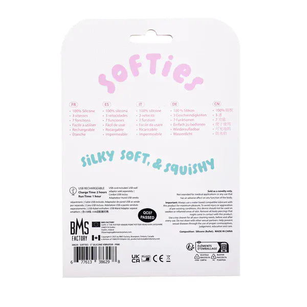 Vibrateur Unisexe - Softies 5” Silicone | Double Stimulation Point G ou Point P, Doux & Étanche Softies Sensations plus