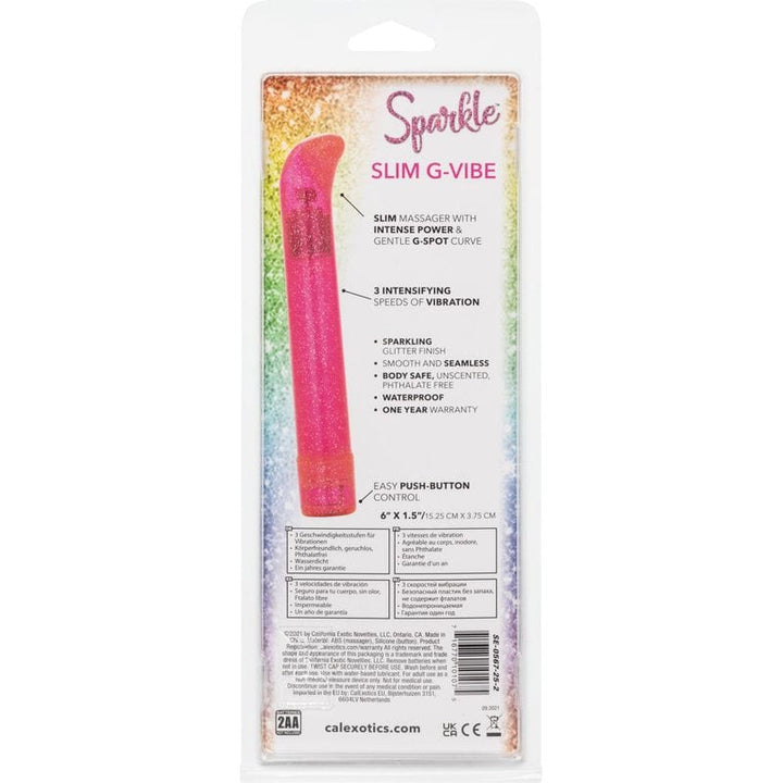 Vibrateur vaginal point G - CalExotics - Sparkle Slim G-Vibe in Pink CalExotics Sensations plus