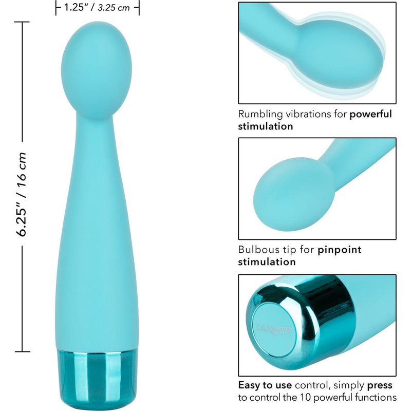 Vibromasseur Point G Eden tulipe en silicone bleu turquoise CalExotics Sensations plus