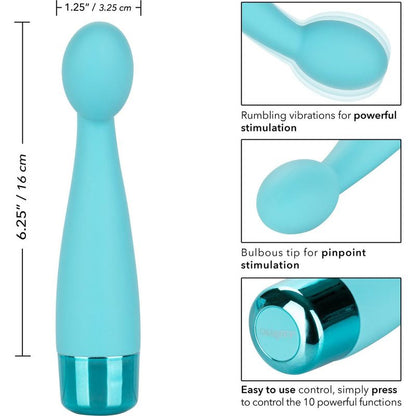 Vibromasseur Point G Eden tulipe en silicone bleu turquoise CalExotics Sensations plus