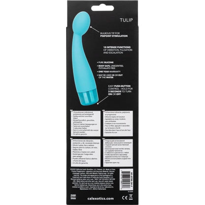 Vibromasseur Point G Eden tulipe en silicone bleu turquoise CalExotics Sensations plus