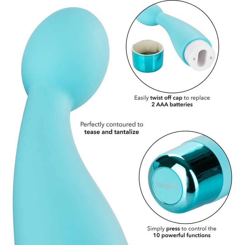 Vibromasseur Point G Eden tulipe en silicone bleu turquoise CalExotics Sensations plus