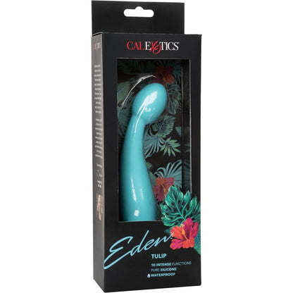 Vibromasseur Point G Eden tulipe en silicone bleu turquoise CalExotics Sensations plus