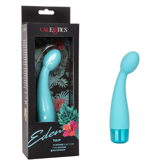 Vibromasseur Point G Eden tulipe en silicone bleu turquoise CalExotics Sensations plus