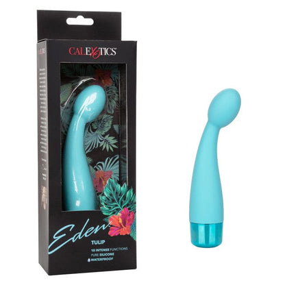 Vibromasseur Point G Eden tulipe en silicone bleu turquoise CalExotics Sensations plus