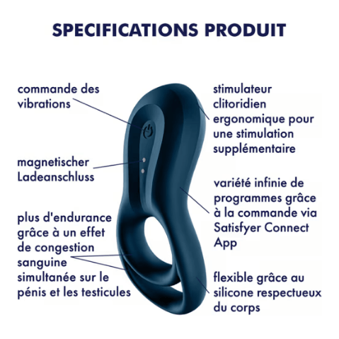Anneau D'érection Vibrant - Satisfyer - Epic Duo Satisfyer Sensations plus