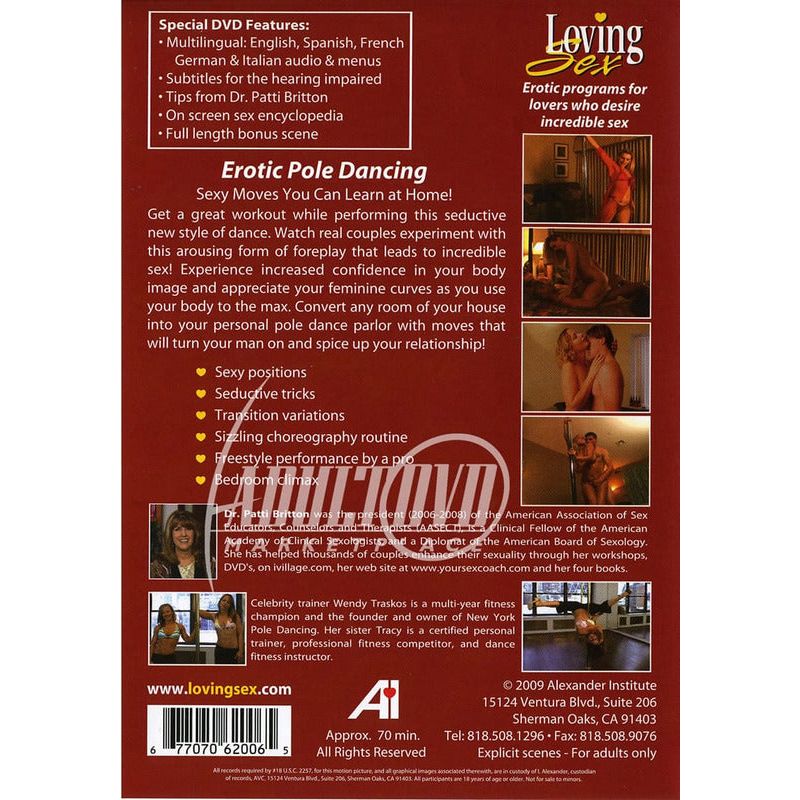 Dvd - Erotic Pole Dancing - Alexander Institute Sensations Plus Sensations plus
