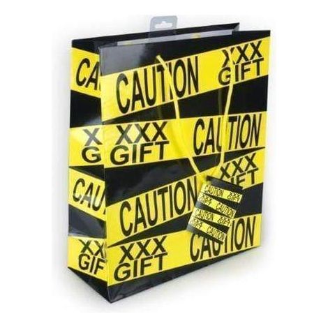 Humour - Sac Cadeau - Caution XXX Gift Jaune/Noir Sensations Plus Sensations plus