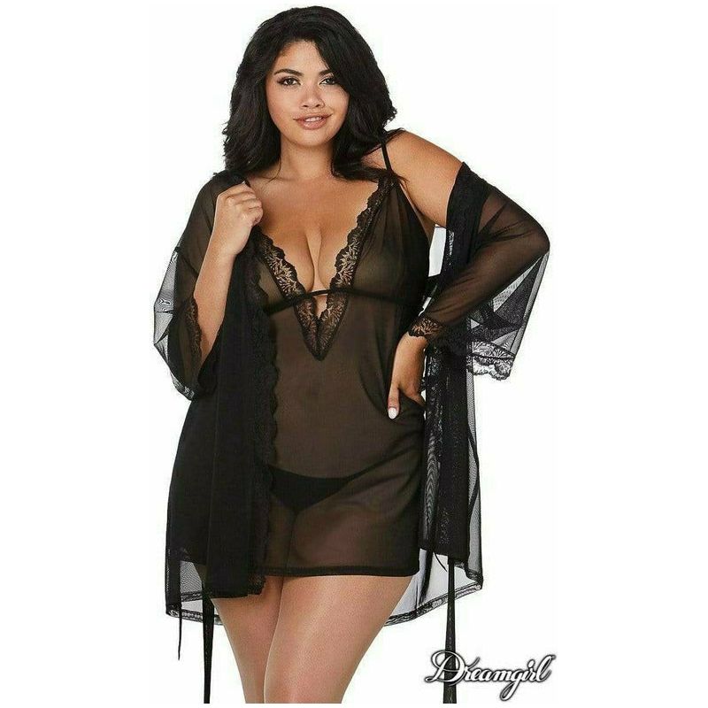 Lingerie Dreamgirl - Ensemble Peignoir et Nuisette 12239 Dreamgirl Sensations plus