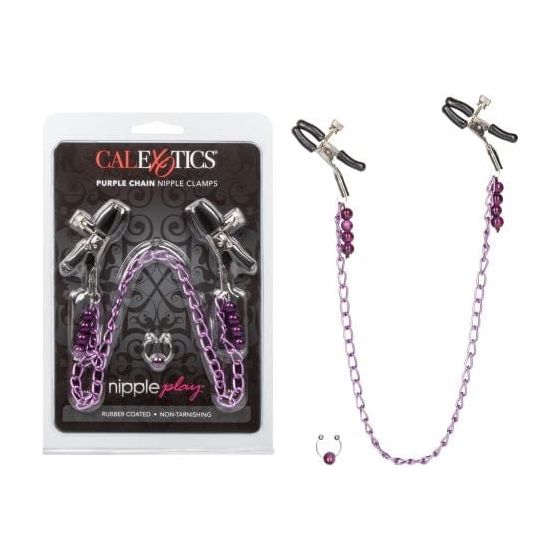 Pinces à Seins - CalExotics - Nipple play Purple Chain Nipple Clamps CalExotics Sensations plus