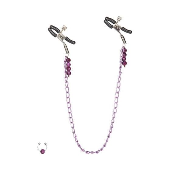 Pinces à Seins - CalExotics - Nipple play Purple Chain Nipple Clamps CalExotics Sensations plus